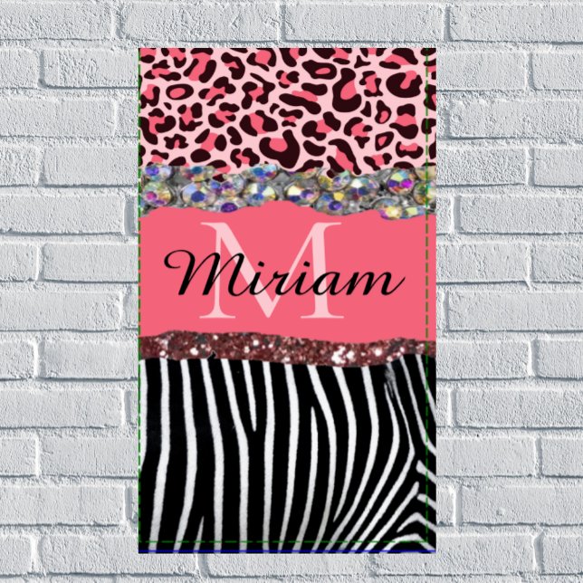 Conjunto De Toalhas Glitter Dourado de Rosa Menino Esmaga Leopardo Ros (Criador carregado)