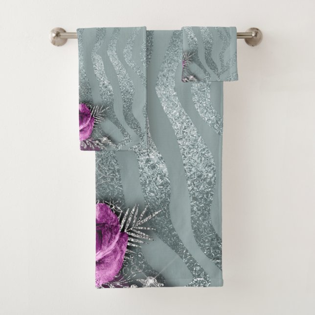 Conjunto De Toalhas Glitter e Rosas (Insitu)