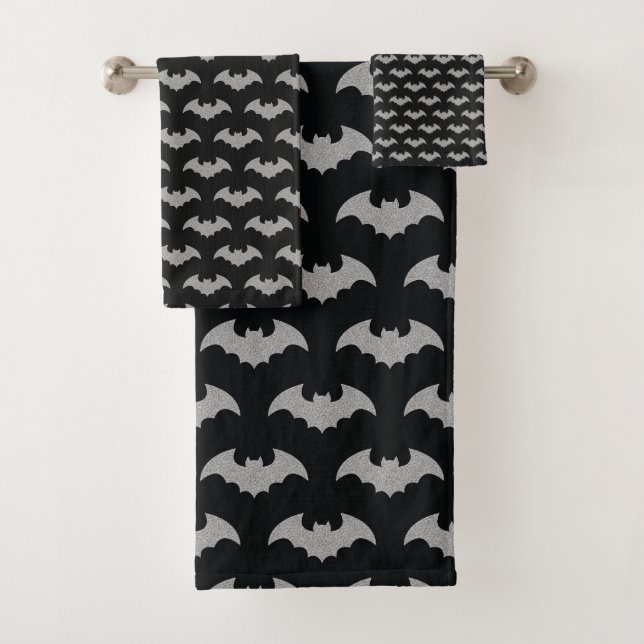Conjunto De Toalhas Glittery Bat Halloween (Insitu)