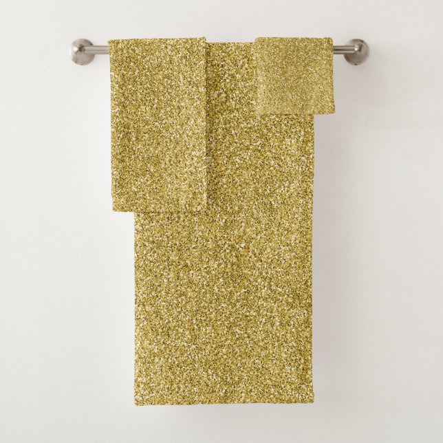 Conjunto De Toalhas Glitzy Dourado (Insitu)