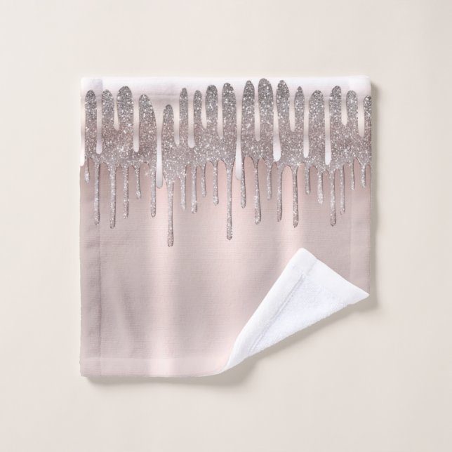 Conjunto De Toalhas Glixa Rosa Rosa Dourada Diamante Glitter Sparkle D (Pano de lavar)
