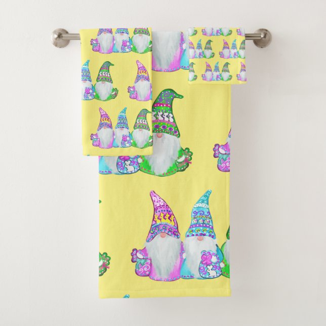 CONJUNTO DE TOALHAS GNOMOS DA PÁSCOA (Insitu)