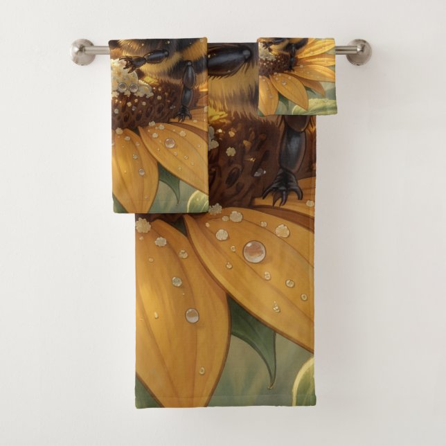 Conjunto De Toalhas Golden Bumblebee in Bloom Dance.9 (Insitu)