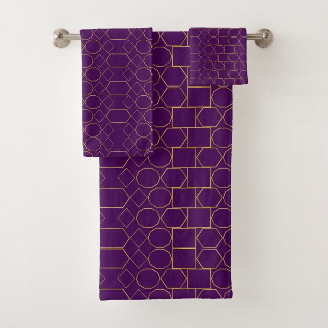 Conjunto De Toalhas Golden Geometric Pattern (Insitu)