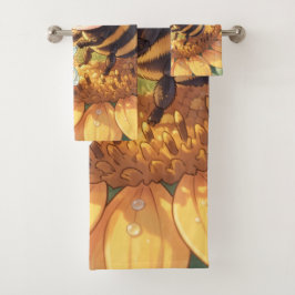 Conjunto De Toalhas Goldene Hummel im Blütentanz.7