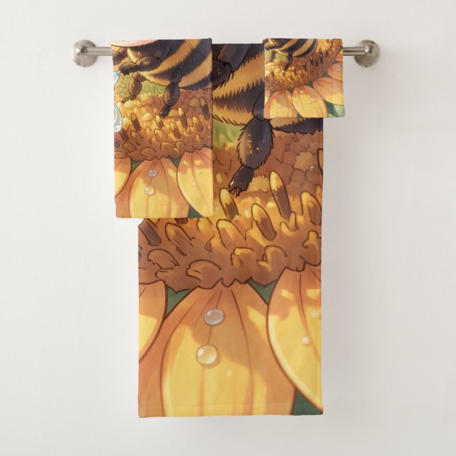 Conjunto De Toalhas Goldene Hummel im Blütentanz.7 (Insitu)
