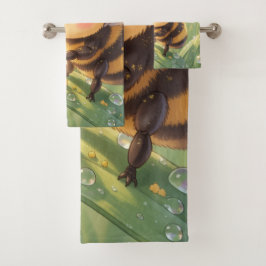 Conjunto De Toalhas Goldene Hummel im Blütentanz.8