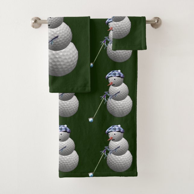 Conjunto De Toalhas Golf Ball Snowman Natal (Insitu)