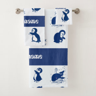 Conjunto De Toalhas Golfinhos, Baleias e Pinguins