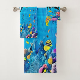 Conjunto De Toalhas Golfinhos e Recife: Alegria Submarina