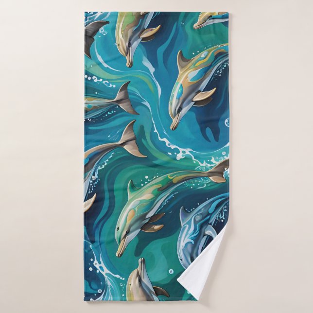 Conjunto De Toalhas Golfinhos nadam  (Toalha de Banho)