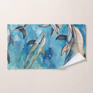 Conjunto De Toalhas Golfinhos nadando no mar