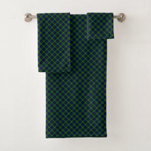 Conjunto De Toalhas Gordon Tartan xadrez verde azul