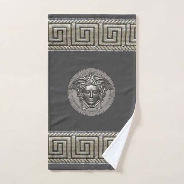 Conjunto De Toalhas Gorgon Silver - Convidado Medusa / Presente (Toalha de mão)