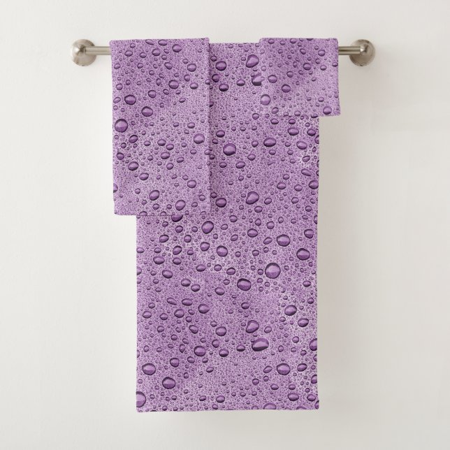Conjunto De Toalhas Gotas de água púrpura (Insitu)