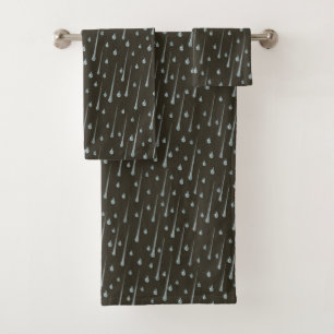 Conjunto De Toalhas Gotas de Chuva Caindo Lindos Dia Chuvoso Sépia Mar