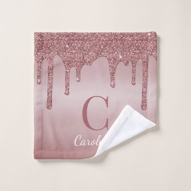 Conjunto De Toalhas Gotas de cinza Dourada rosa rosa-rosa com tendênci (Pano de lavar)