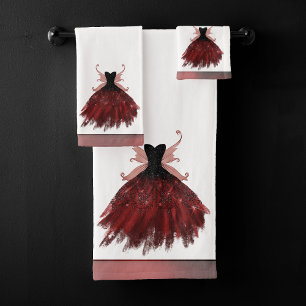 Conjunto De Toalhas Gothic Fairy Crimson Gown Ovinos Vermelhos Profu