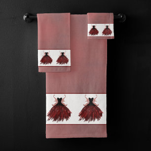 Conjunto De Toalhas Gothic Fairy Crimson Gown Ovinos Vermelhos Profu