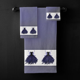 Conjunto De Toalhas Gothic Fairy Indigo Gown Ovinos Roxos Profundos