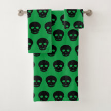Gótico Emerald Forest Dark Green Black Skull Padrã