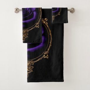 Conjunto De Toalhas Gótico Romântico, Rosas roxos