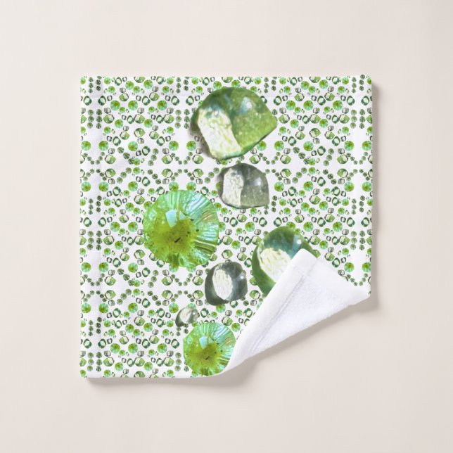 Conjunto De Toalhas Gotículas Verdes (Pano de lavar)