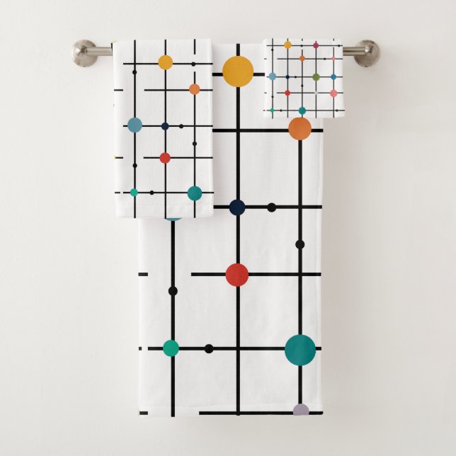 Conjunto De Toalhas Grade Atômica (Insitu)