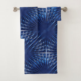 Conjunto De Toalhas Grade azul-clara com aspecto soprado ou inflado