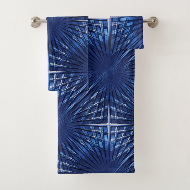 Conjunto De Toalhas Grade azul-clara com aspecto soprado ou inflado (Insitu)