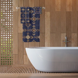 Conjunto De Toalhas Grade Celeste