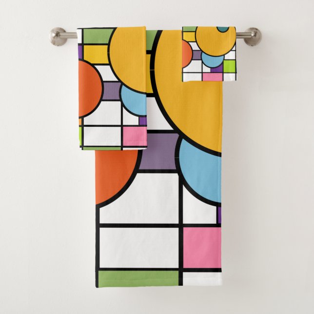 Conjunto De Toalhas Grade Moderna do Século médio (Insitu)