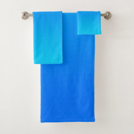 Conjunto De Toalhas Gradiente Azul Céu Água Vibrante