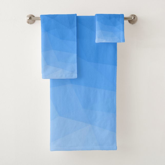 Conjunto De Toalhas Gradiente azul claro padrão geométrico de malha br (Insitu)