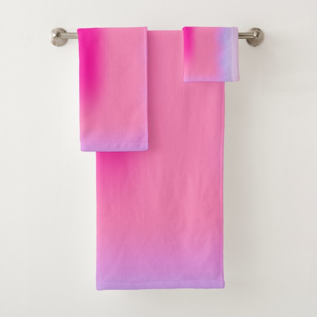 Conjunto De Toalhas Gradiente de Abstração Rosa (Insitu)