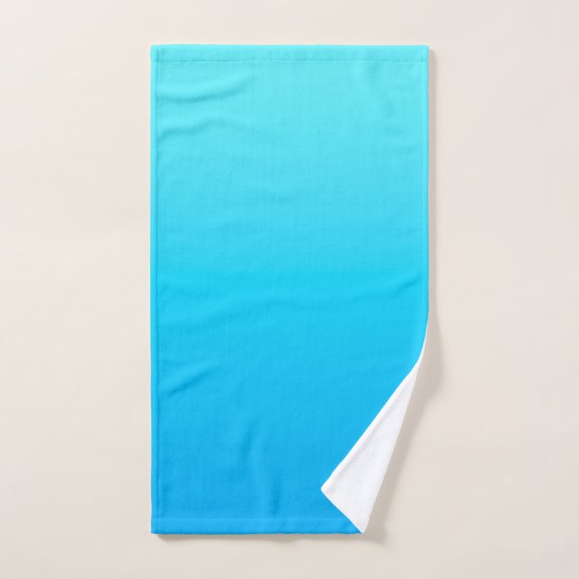 Conjunto De Toalhas Gradiente de cor azul (Toalha de mão)