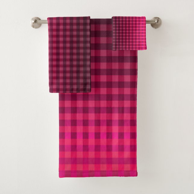 Conjunto De Toalhas Gradiente de padrão vermelho e preto (Insitu)