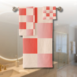 Conjunto De Toalhas Gradiente de Pêssego Coral Verificado