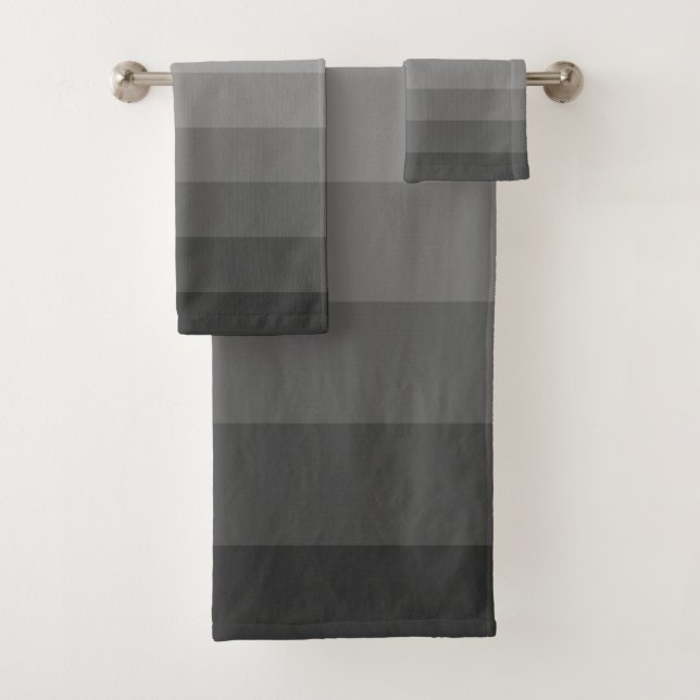 Conjunto De Toalhas Gradiente de Tons de Cinza de Ombre (Insitu)