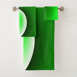 Conjunto De Toalhas Gradiente Espiral Branco Verde