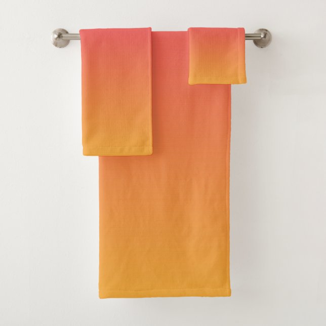 Conjunto De Toalhas Gradiente rosa e laranja (Insitu)