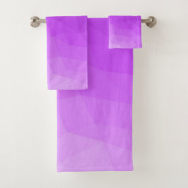 Conjunto De Toalhas Gradiente roxo malha geométrica padrão brilhante