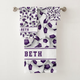 Conjunto De Toalhas graduação de futebol branco roxo personalizada