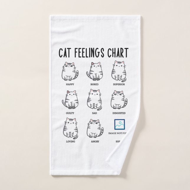 Conjunto De Toalhas Gráfico de Sentimentos de Gatos (Toalha de mão)