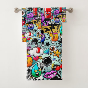 Conjunto De Toalhas Grafite de Arte Urbana