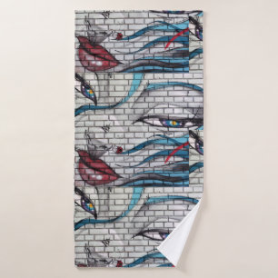 Conjunto De Toalhas Grafite de Menina Asiática 