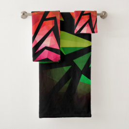 Conjunto De Toalhas grafite polígono moderno abstrato escuro geométric