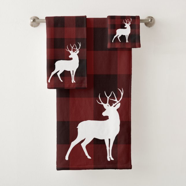 Conjunto De Toalhas Grande Xadrez de Natal e Querido Branco (Insitu)