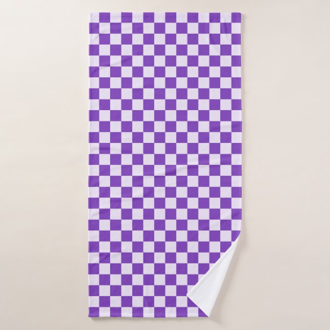 Conjunto De Toalhas Grape soda checkerboard pattern (Toalha de Banho)