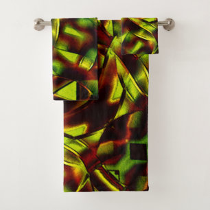 Conjunto De Toalhas Gravatas deformadas de fitas verdes queimadas